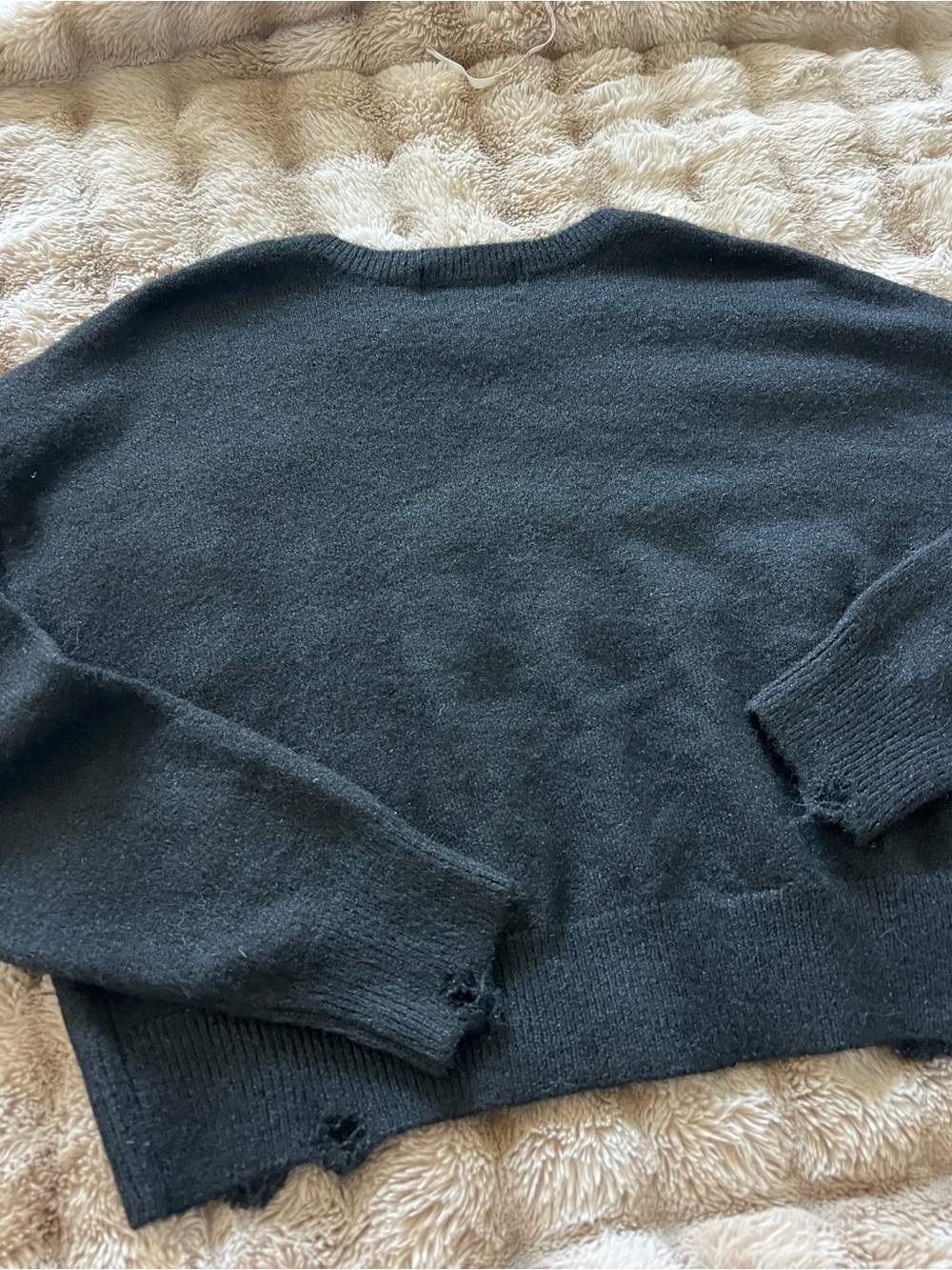 Wildfox Black Crewneck Sweater with Embroidered Skeleton - Picture 3 of 5
